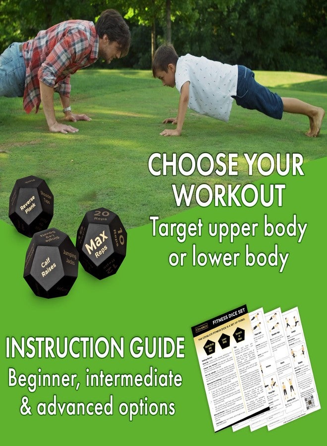 Covelico Fitness Dice & Workout Dice Set - Exercise Equipment for Older Kids, Teens & Adults, Solo or Group, Fitness Gifts & Physical Education Equipment, Instructions & Convenient Drawstring Bag - Image 2